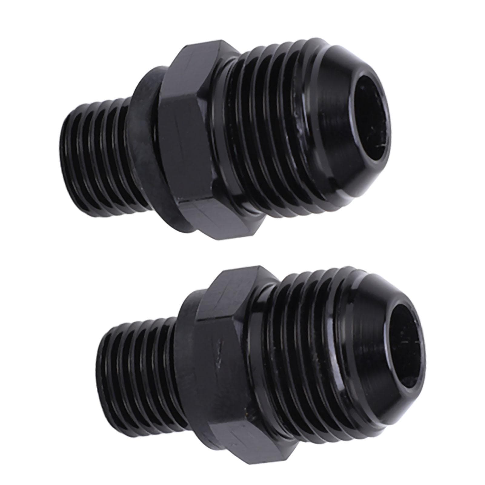 1 Pair 8ANx14NPS Aluminium Alloy Transmission Oil Cooler Adapter Fitting Replacement for GM Turbo