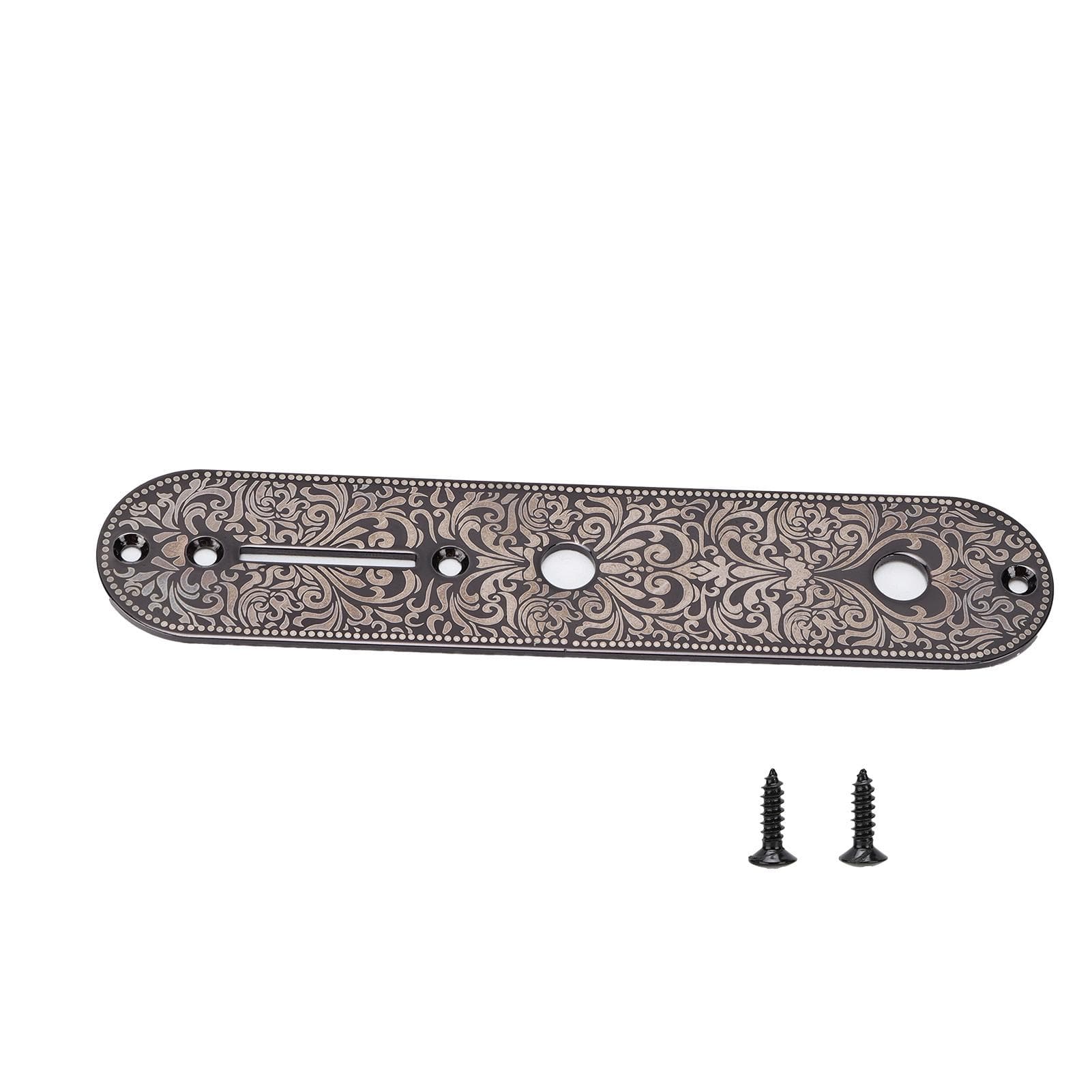 Electric Guitar Control Plate Metal Carved Accessory Replacement Part for TL TELEBlack black
