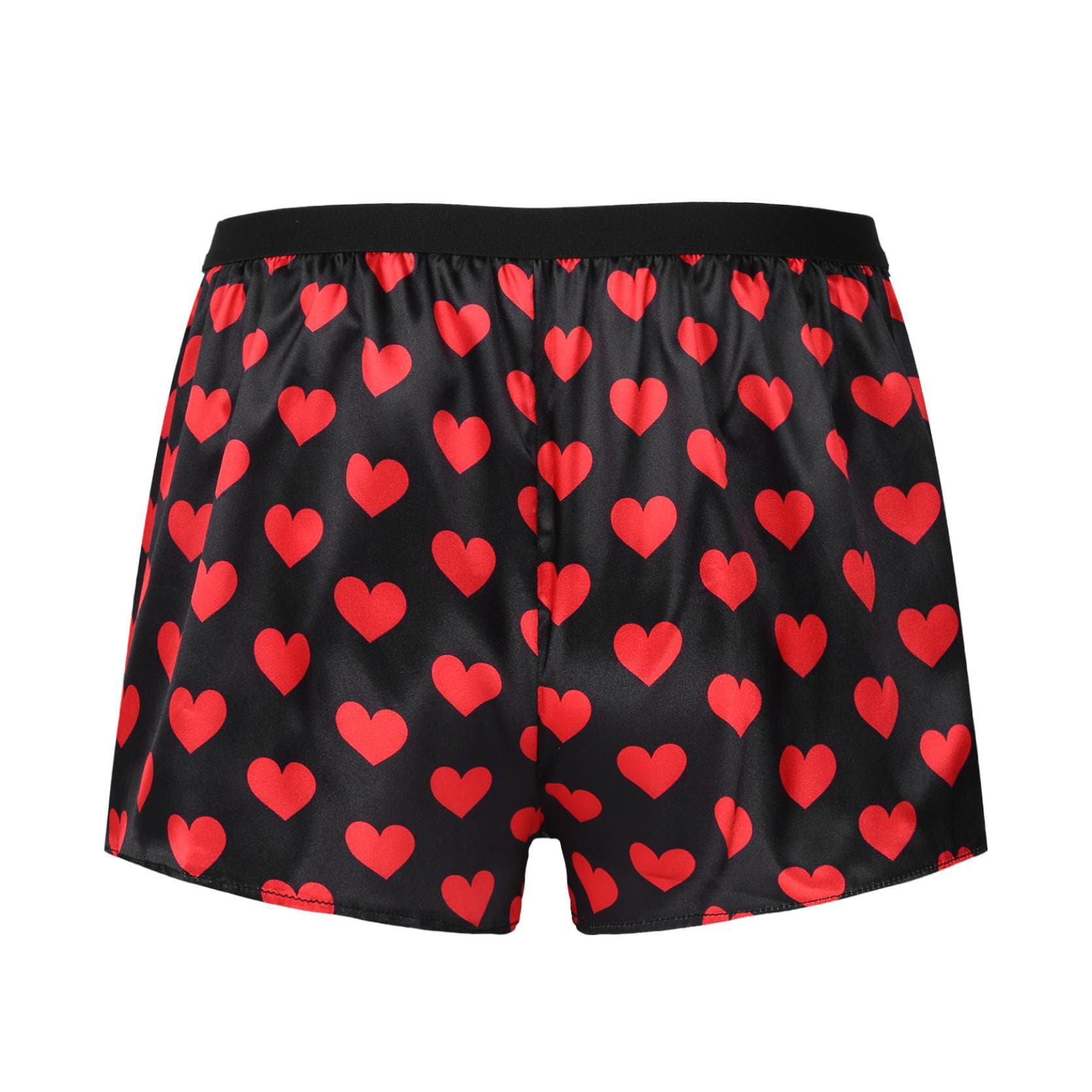 Men's Boxer Briefs Trunks Underwear Silk Satin Basic Boxers Shorts Underpants L pink/black
