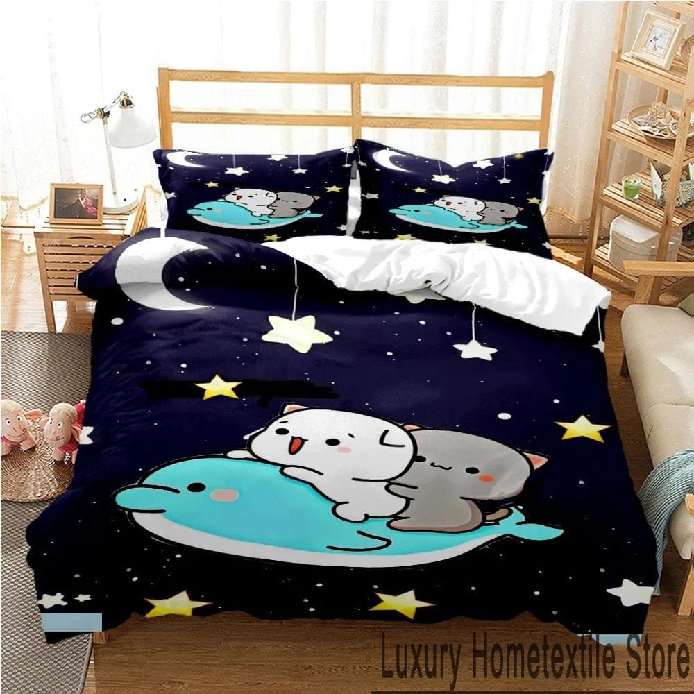 3D Print Bubu Dudu Cartoon Bear Panda Bedding Set Boys Girls Twin Queen King Size Duvet Cover Pillowcase Bed boys Adult 70x133cm 2pcs