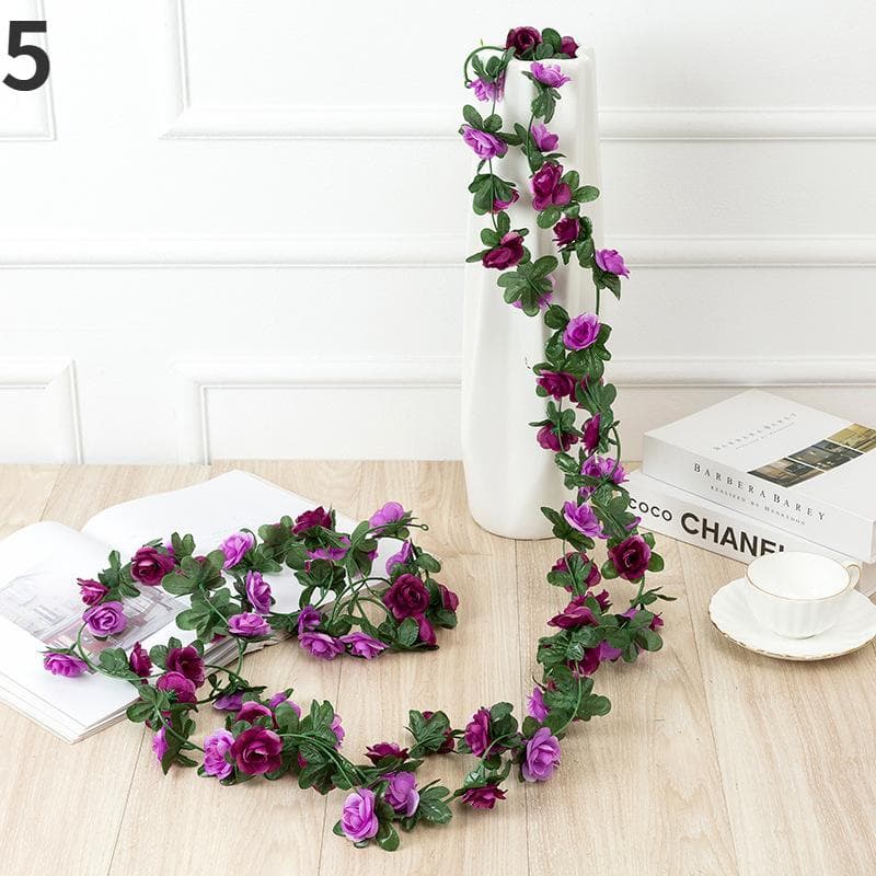 250CM Rose Artificial Flowers Christmas Garland for Wedding Home Room Decoration Spring Autumn Garden Arch DIY Fake Plant Vine 5