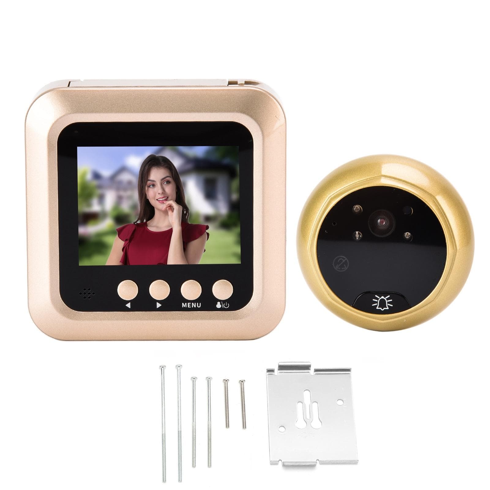 Home Smart Video Doorbell Digital Door Viewer 2.4in TFT LCD Screen Night Vision 145 degrees Wide Angle 720P