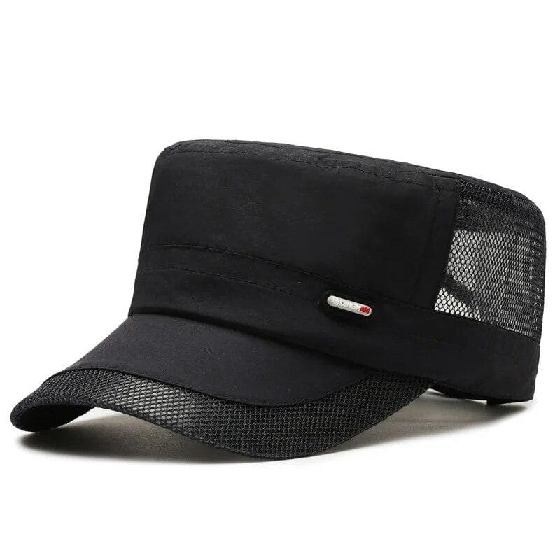 Summer New Mesh Quick Dry Flat Cap Men's Outdoor Sports Baseball Cap Sun Fishing Visor Women's Thin Breathable Cap navy blue