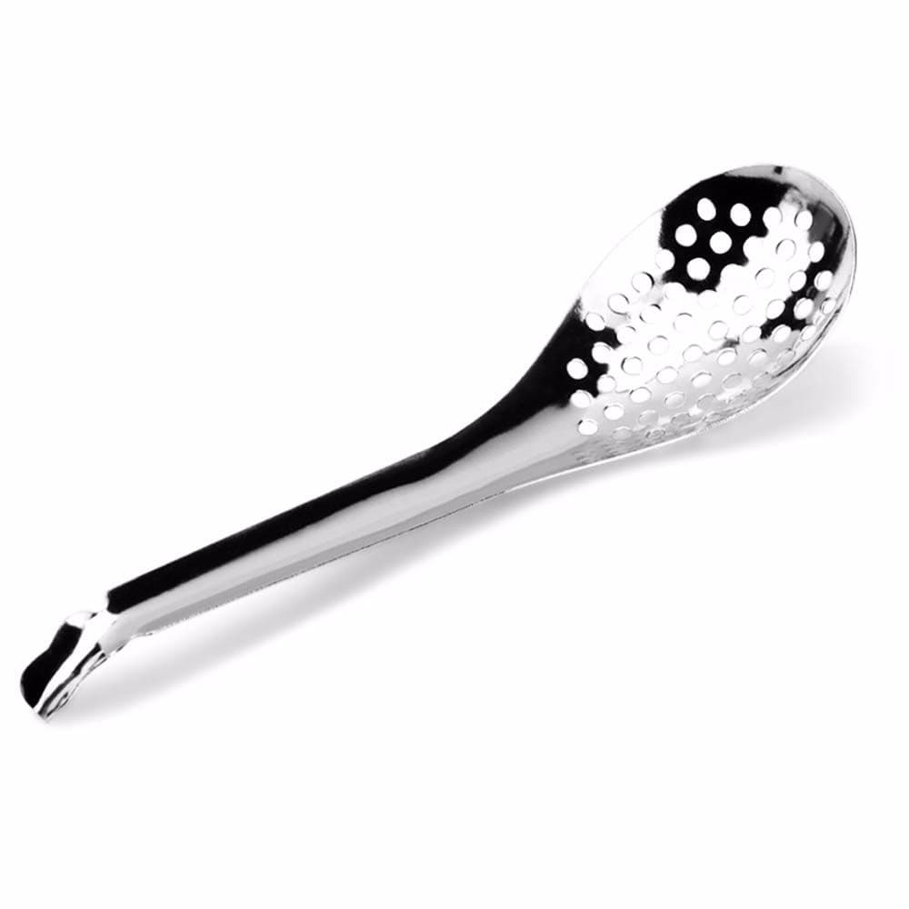 Creative Stainless Steel Slotted Spoon Acrylic Molecular Cuisine Caviar Spoon Useful Multifunction Home Kitchen Gadgets silver