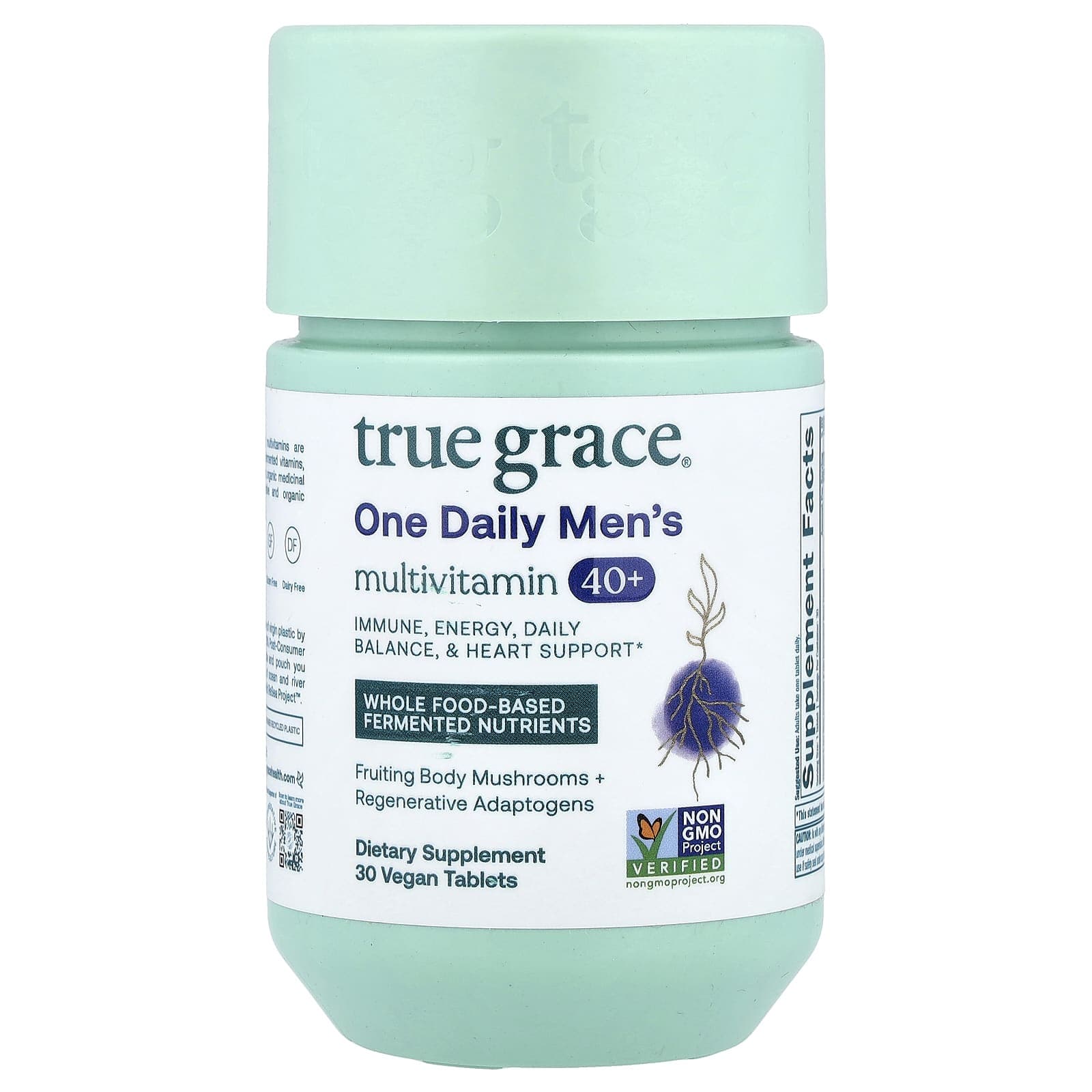 True Grace, One Daily Men's Multivitamin 40+, Vegan, 30 Tablets