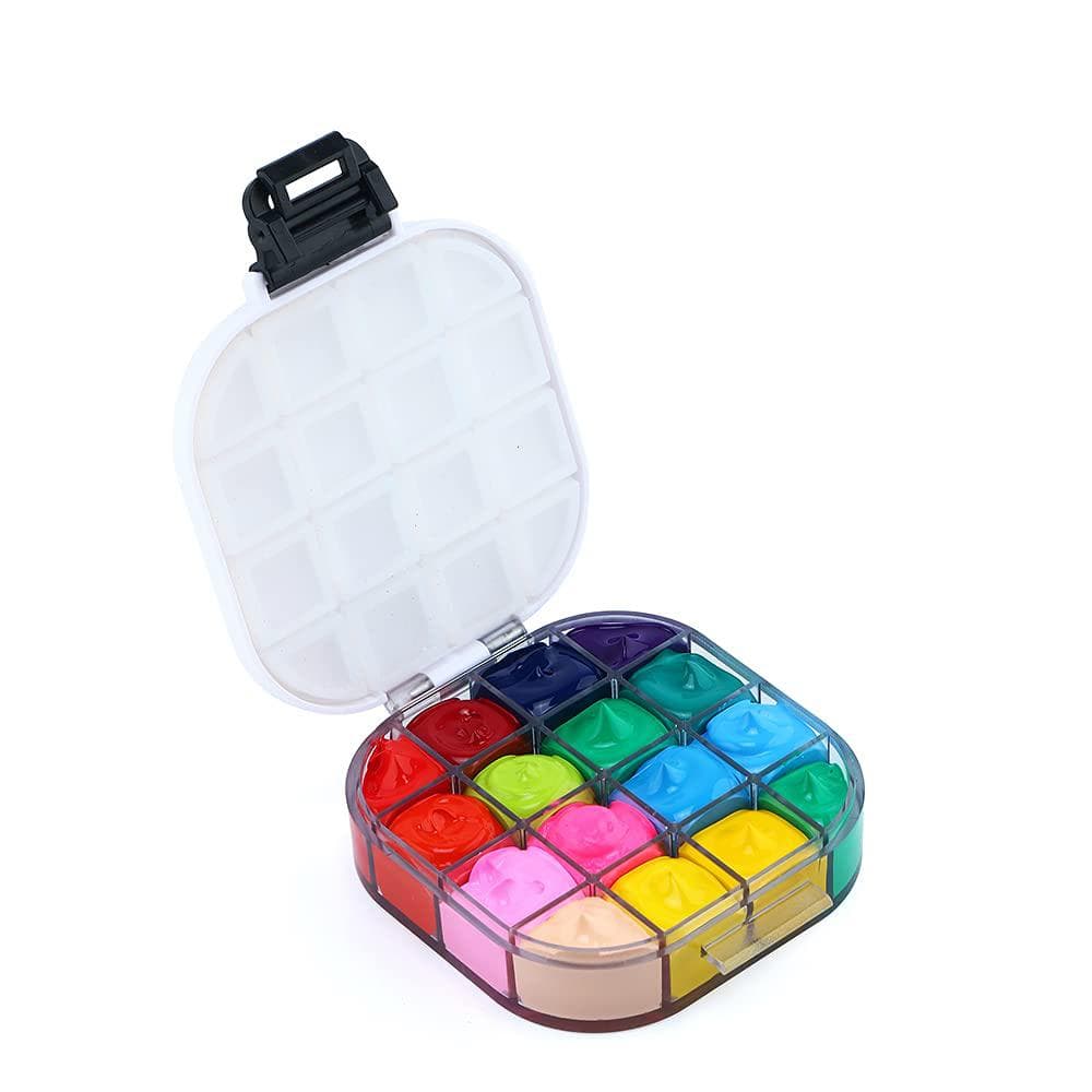 SeamiArt 16Grid Sealed Moisturizing Paint Tray Folding Palette Pigment Storage Box for Watercolor Oil Painting Art Supplies