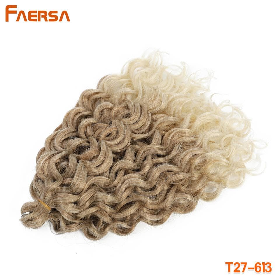 Ocean Wave Crochet Hair Deep Wave Hawaii Curl Crochet Braids Synthetic Braiding Hair Extensions Ombre Blonde 18Inch African Curls 18inch
