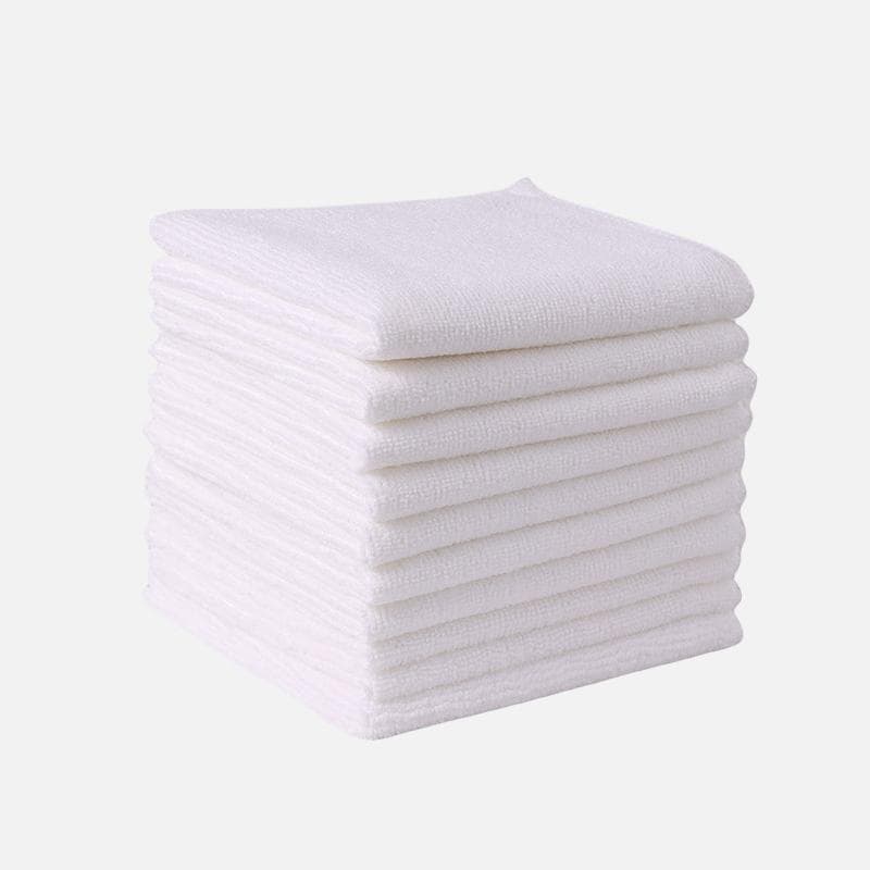 20PC Reusable Drying Cleaning Wipe Household Kitchen Cloth Car Microfiber Towel Rolls Dish Rags Wash Towels Clean Tool 20PC white