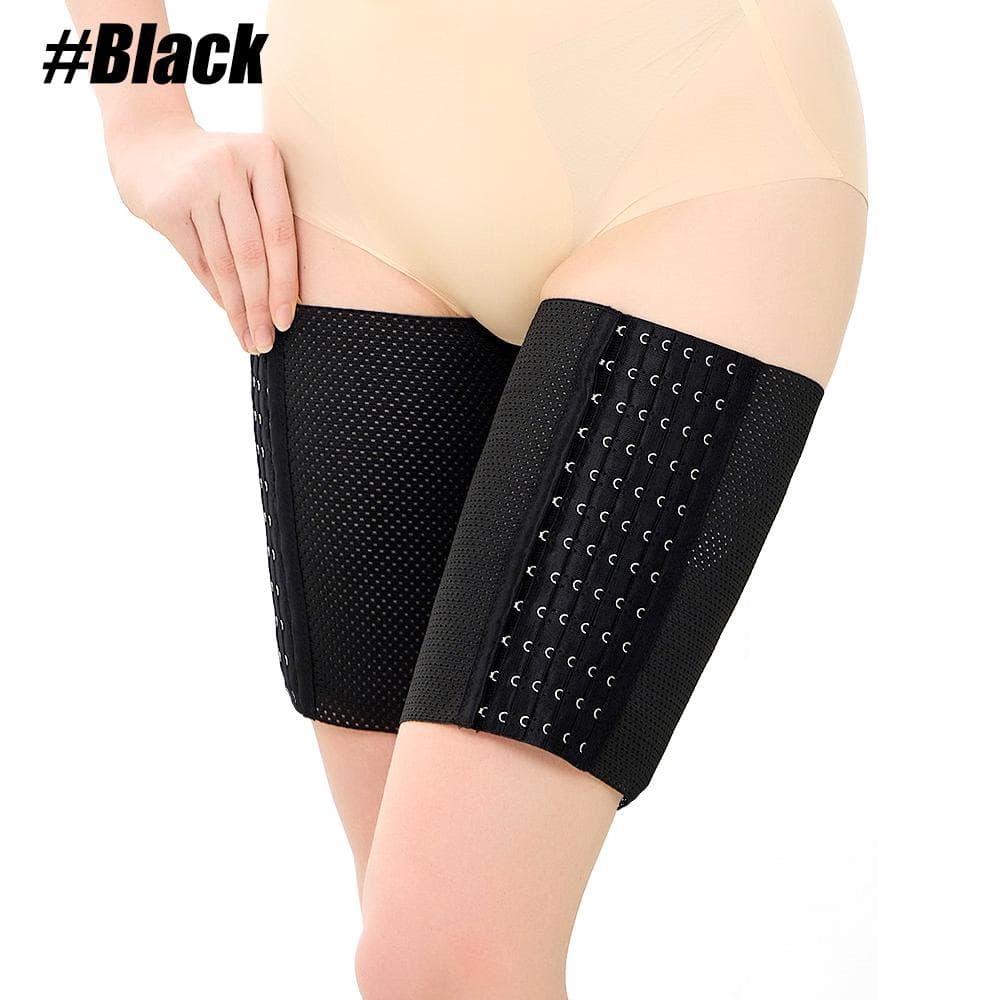 1Pair Thigh Trainer Shapewear Tummy Control Body Shaper Leg Cincher For Women Slimming Leg Band Wrap Thigh Compression Sleeve S black