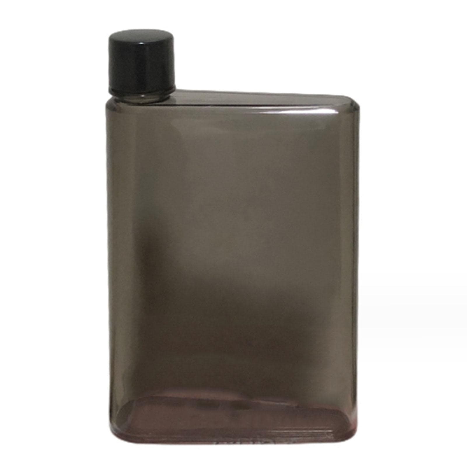 A5 Flat Water Bottle Travel Flask Portable Travel Mug Flat Sports Water Bottle for Sports Camping 350ml black