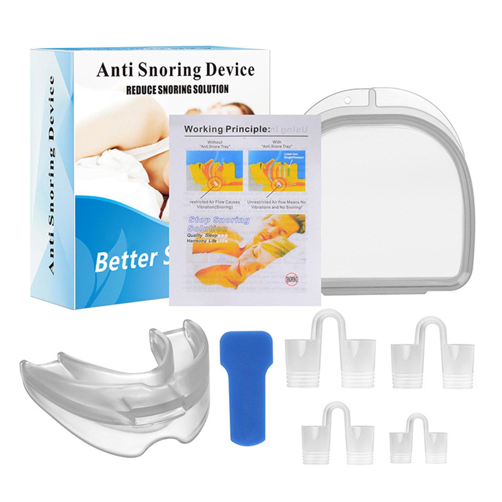 Stop Snoring Solution Mouth Guard Anti Snoring Clips Sleep Aid Anti Snore Instant Relief for Men & 2#
