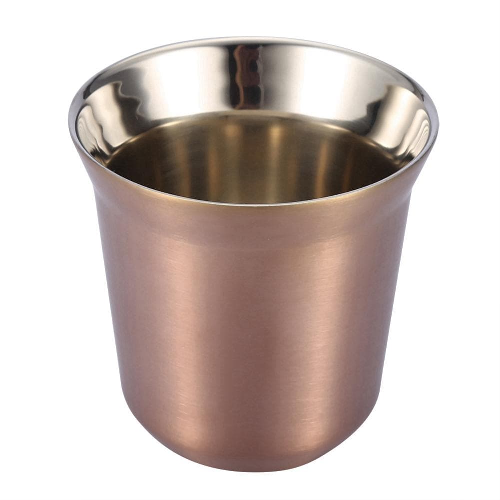 Stainless Steel Double Wall Coffee Cup Beer Mug Tea Cups 85ml for Drinking Bottle(Titanium)