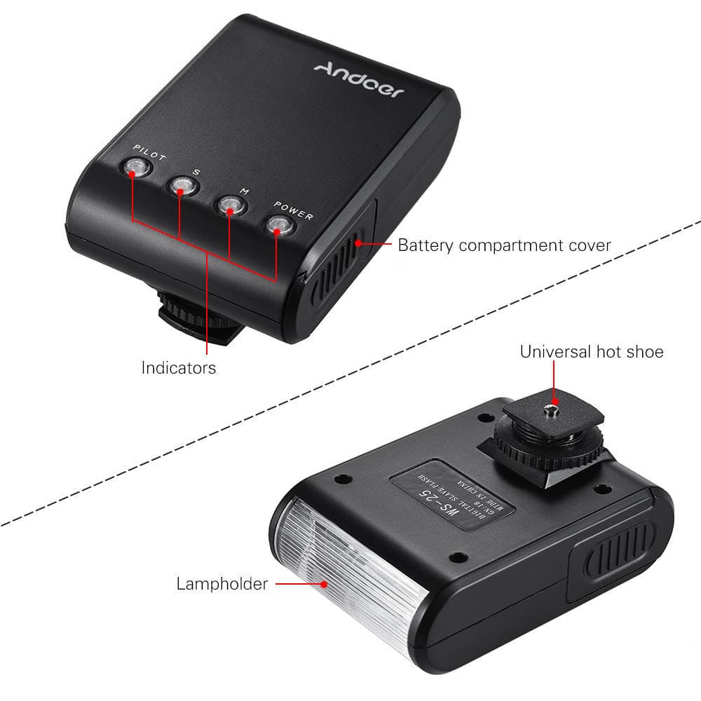 Professional Digital Mini Flash Speedlite for Pentax Nikon Canon DSLR Cam black