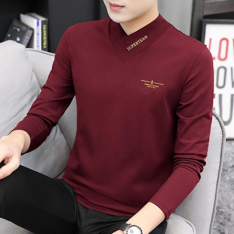 New Men's Long-sleeved Bottoming Shirt Business Men's Bottoming Shirt Long-sleeved T-shirt XXXXL