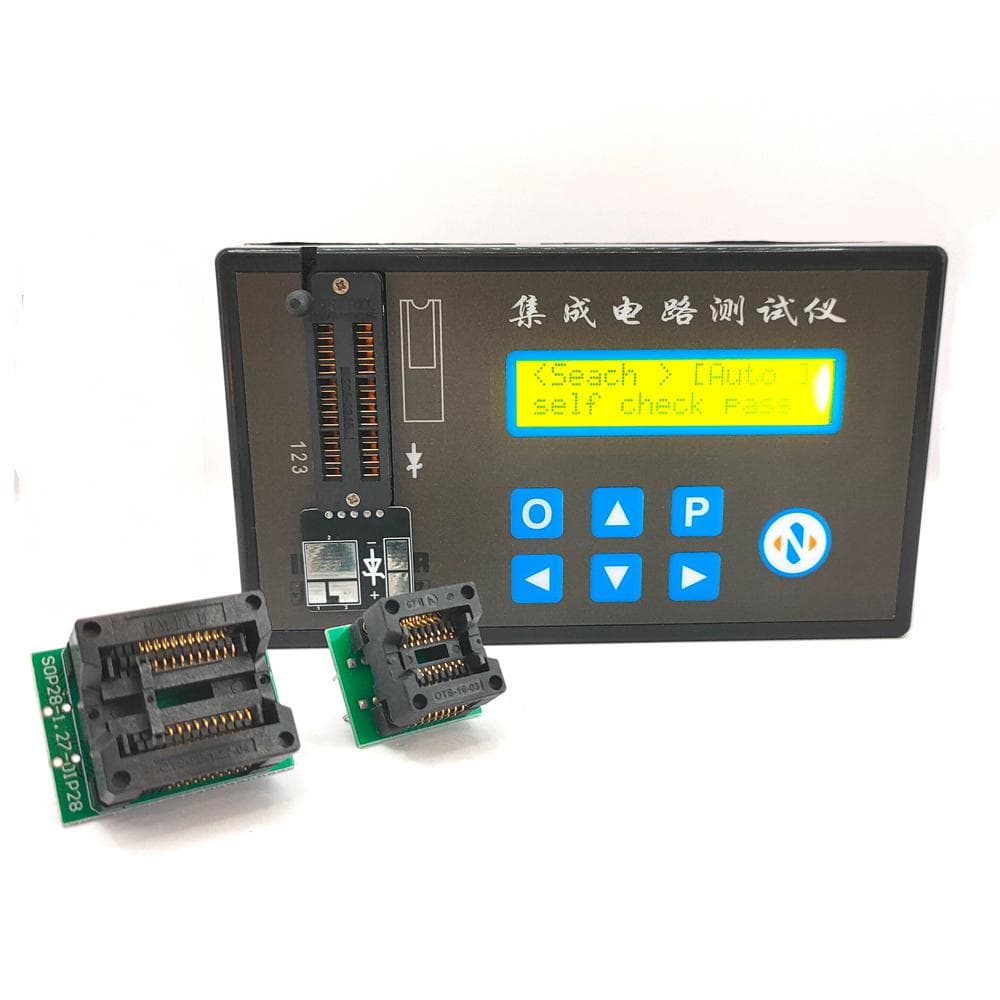 Handheld Rechargeable LED Integrated Circuit Tester Multifunction Chip Tester Transistor Diode Tester with 2 Bases