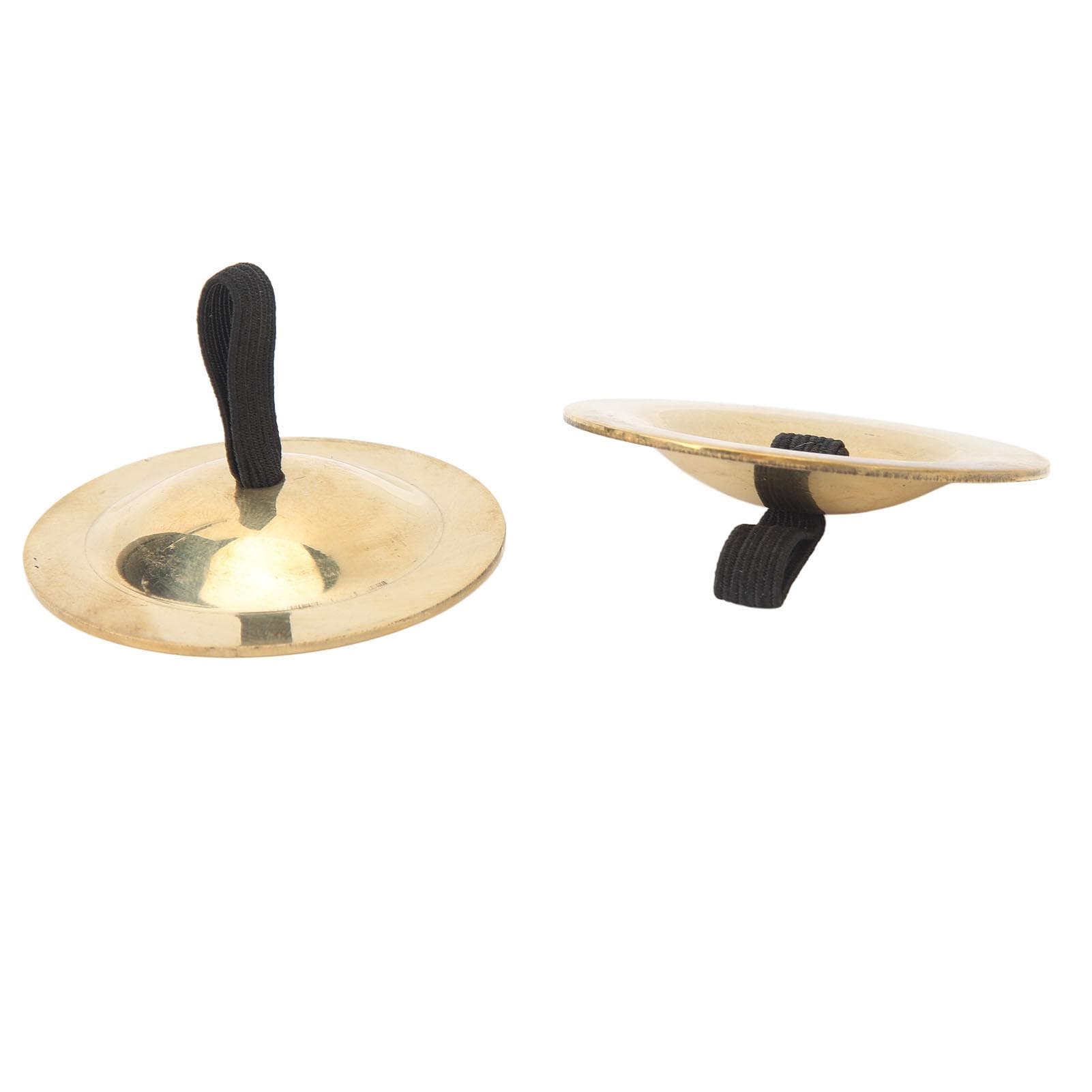 2Pcs Finger Cymbals Brass Easy Grip Finger Bell Instrument 5.5cm for Dance Party Holiday