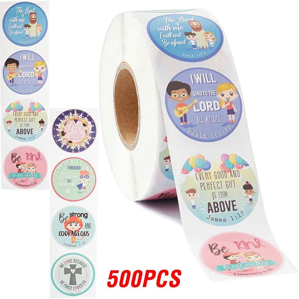 100-500pcs  Pattern Religious Stickers Labels Christian Bible Verse Sticker Scrapbooking For Kids School Stationery Sticker QY556-500pcs