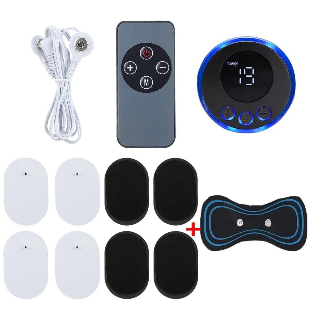 TENS Electric Massager with Controller 8 Mode 19 Gear Muscle Stimulator Low Frequency Body Massage Pad Neck Back Leg Pain Relief CN