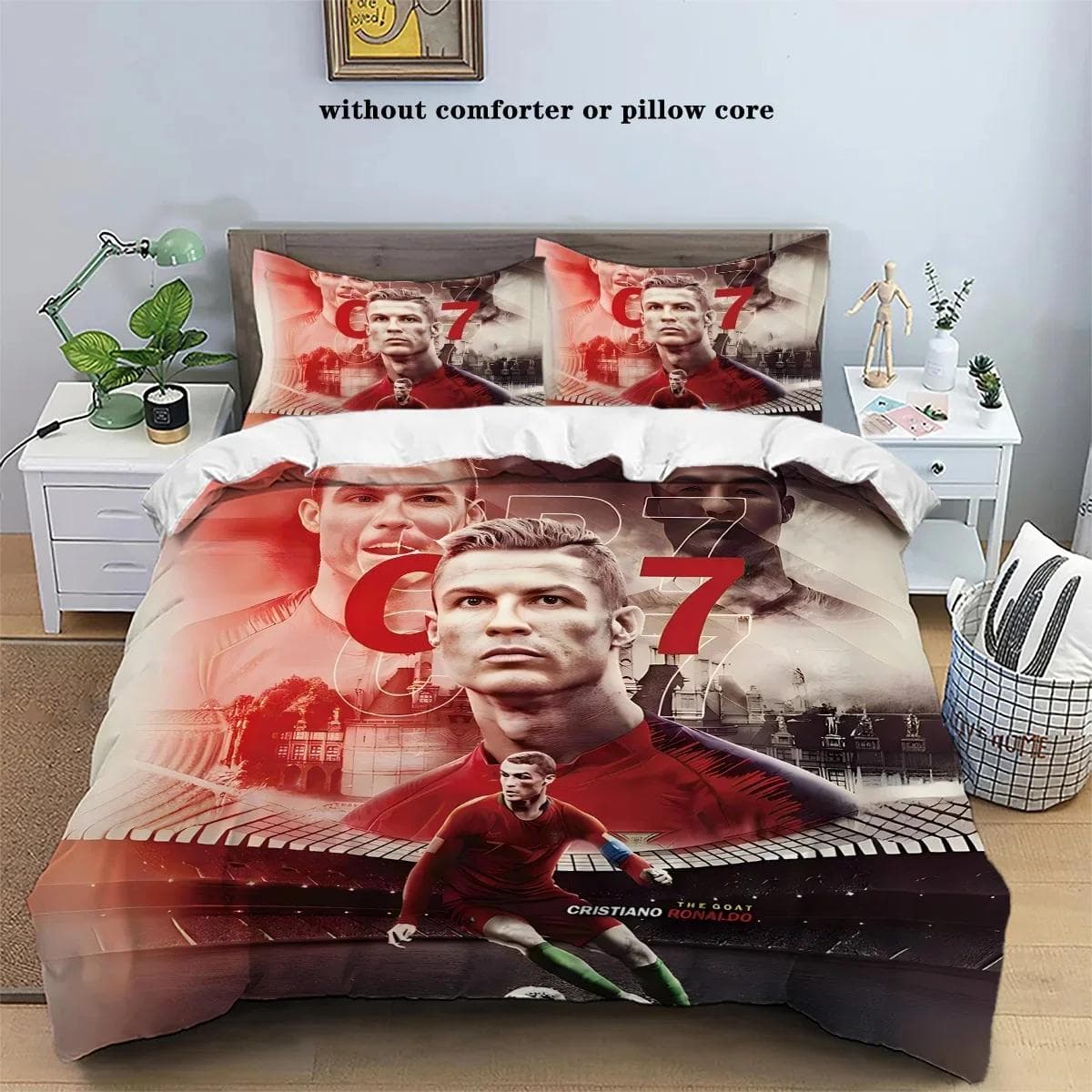 Cristiano Ronaldo-o Bedding Set Duvet Set Single Double Bed King Size Bed Set Adult boys Bedroom Duvet Cover Pillow Case EU King 240x220cm