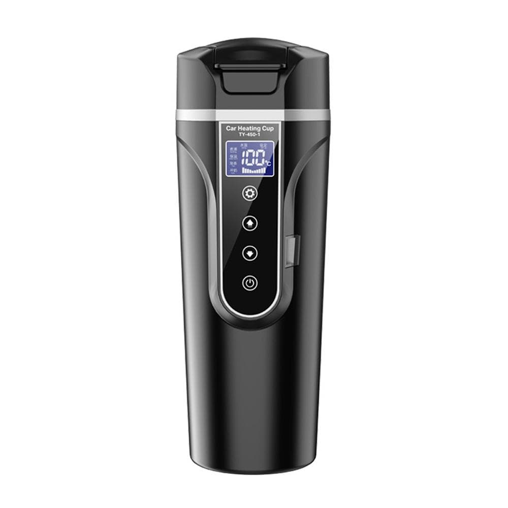 Vehicle Heated Water Cup Electric Kettle Heat Preservation 12.0V Car 24V Truck Household Vehicle black