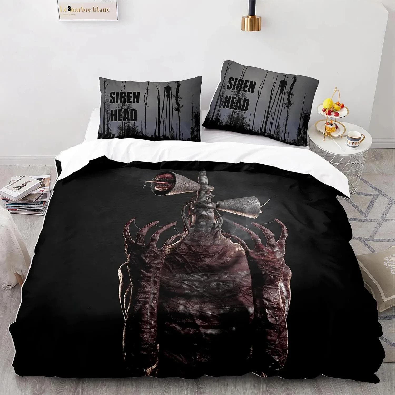 3D Print Siren Head Bedding Set Duvet Cover Bed Set Quilt Cover Pillowcase Comforter king Queen Size Boys Adult Bedding Set 70x133cm 2pcs