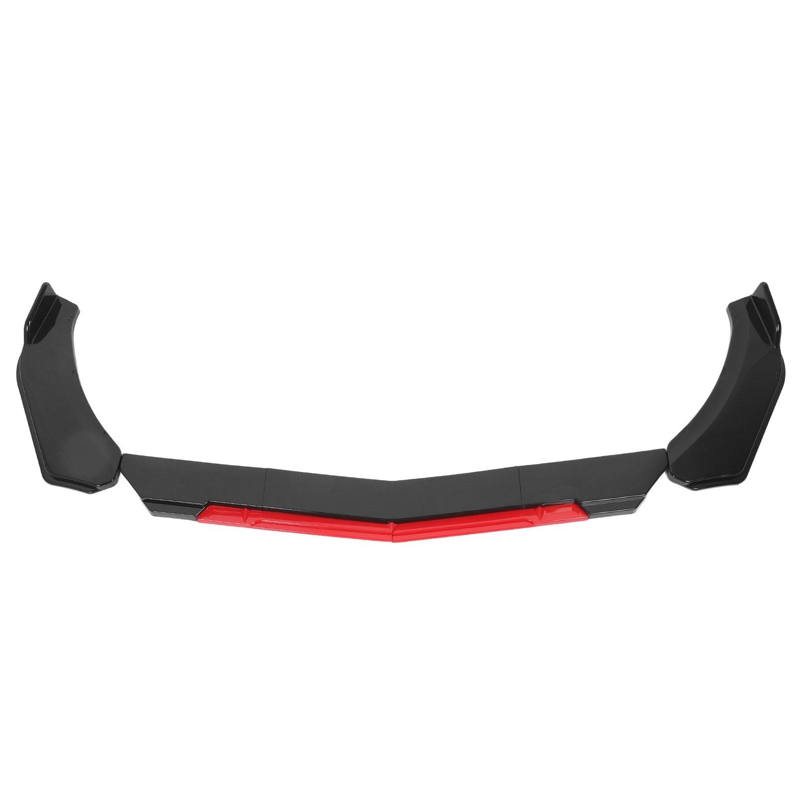 160cm Front Bumper Lip Spoiler Impact Resistant Bright Black Bumper Lip Body Kit with Red Front