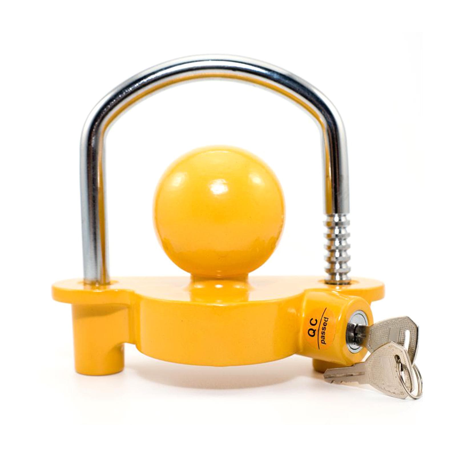 Coupler Lock, Anti Theft Universal Trailer Ball Tow Hitch Lock with 2 Keys Fits 1-7/8'', 2'', orange