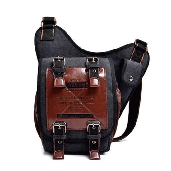 Retro Leather Military Vintage Messenger Men's Shoulder Bags Crossbody Travel Pocuh Man Bolsa Bag black