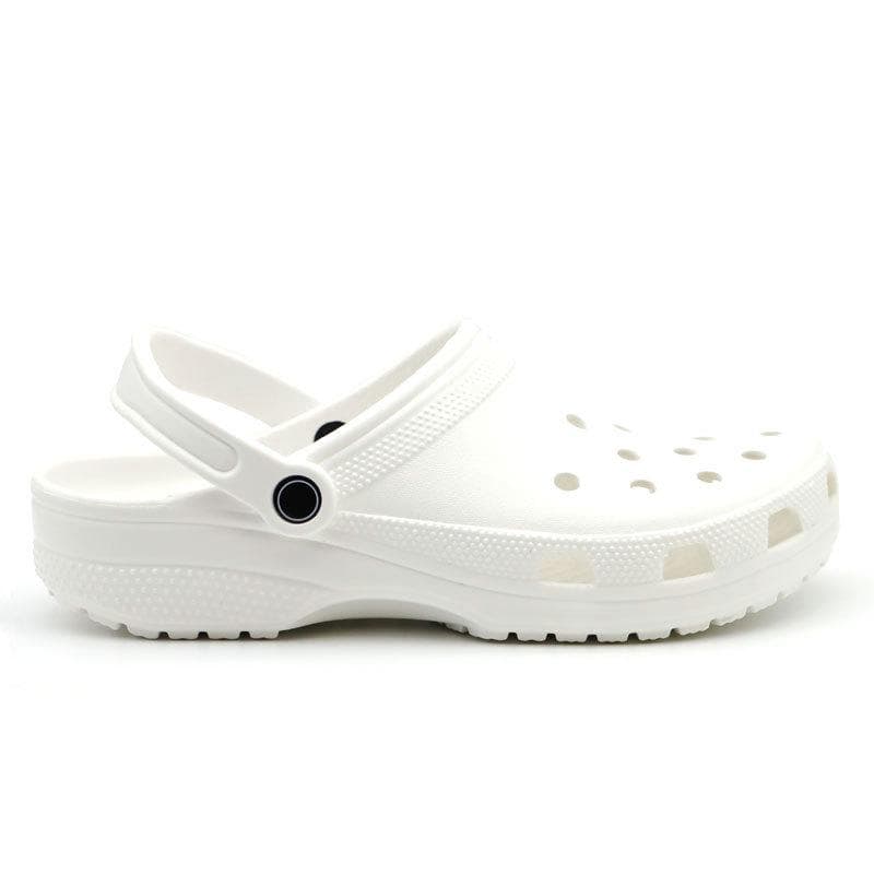 Summer Cross-Border Bestseller: Men's Classic Beach Footwear & Women's Baotou Sandals - European & American Style Garden Shoes 36/37=Men's 5/Women's 7 white