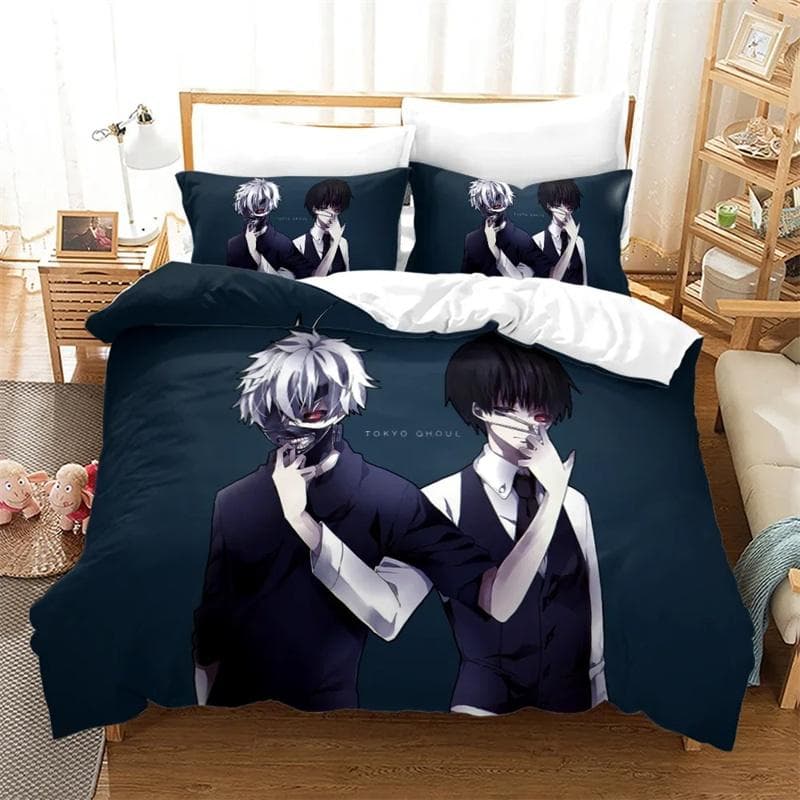 3D Printed Anime Tokyo Ghoul Bedding Set Duvet Cover Kaneki Ken Double Twin Full Queen King Adult Kids Bedclothes Quilt Cover 135x200cm 2pcs
