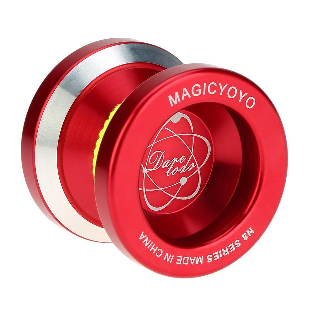 Professional Magic Yoyo N8 Aluminum Alloy Metal Yoyo 8 Ball KK Bearing with Spinning String for red