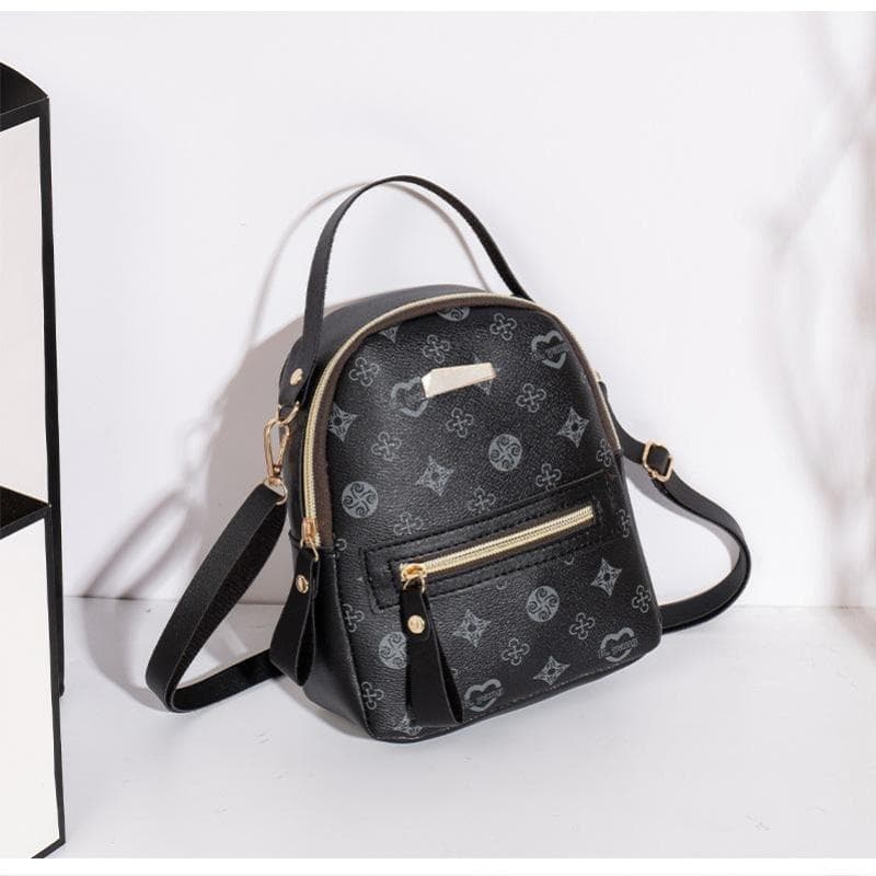 Flower Backpack Fashion Backpack Women's Bag Women's Fresh and Sweet Student School Bag black