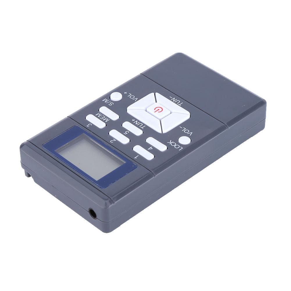 Mini Portable LCD FM Radio Digital Signal Processing Wireless Receiver With Earphone Grey gray