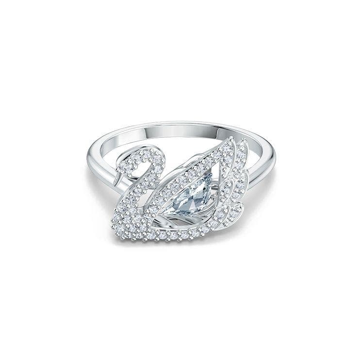 Swarovski Dancing Swan Crystal Inlaid Ring Women rings White 5534842+5520712+5534843 Box (Random Color),50