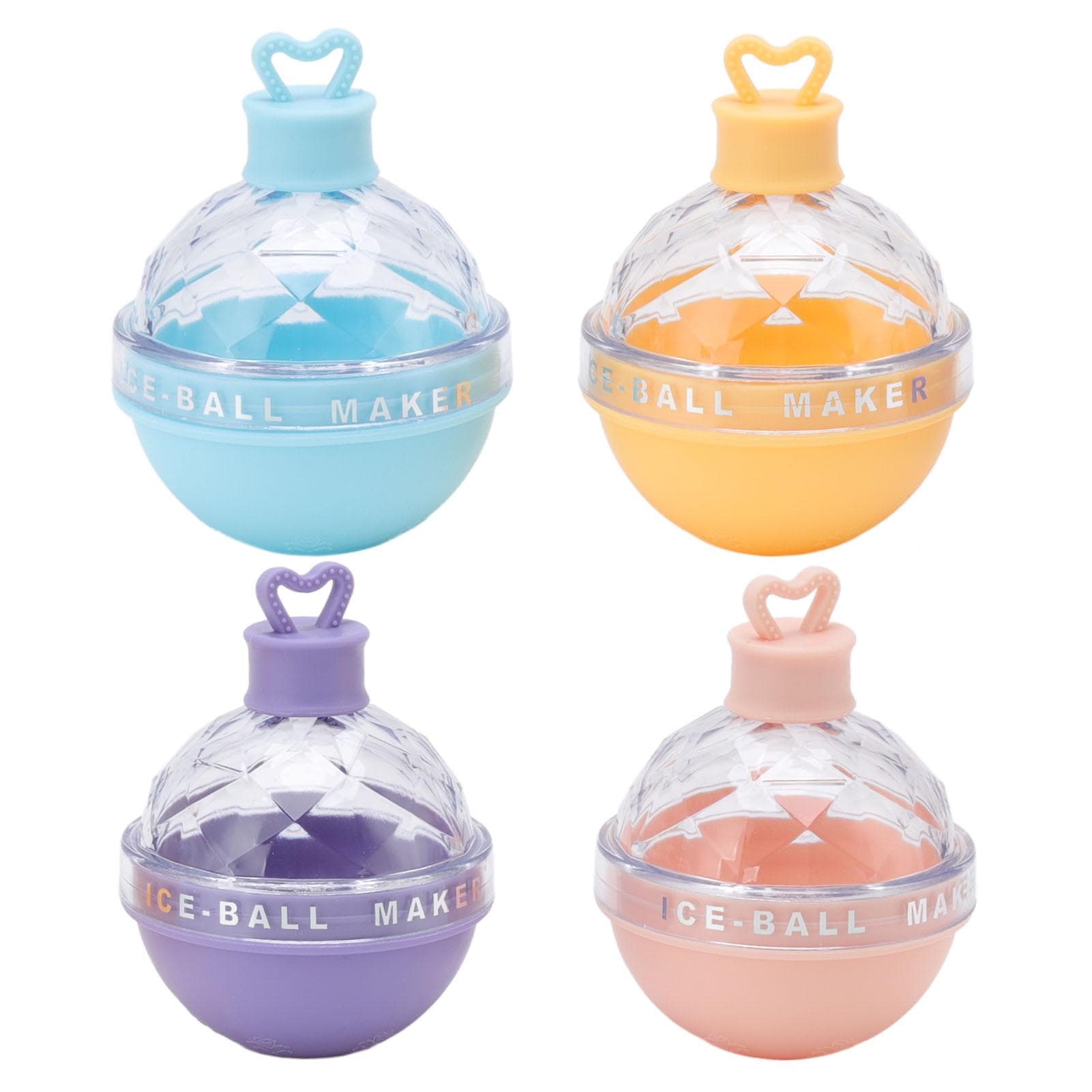 4 PCS Ice Hockey Mold Innovative Large Round Ball Ice Mold Spherical Ice Tray with Lid
