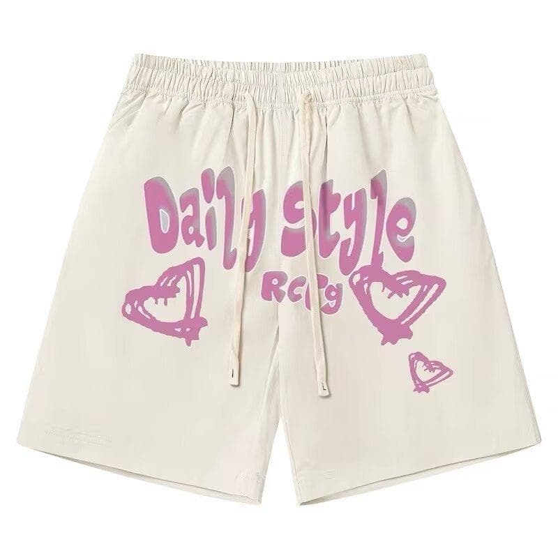 High Street Shorts Men's Summer Loose and Casual Five-Criss Pants Niche Design Straight Sports Sleeve Pants One size