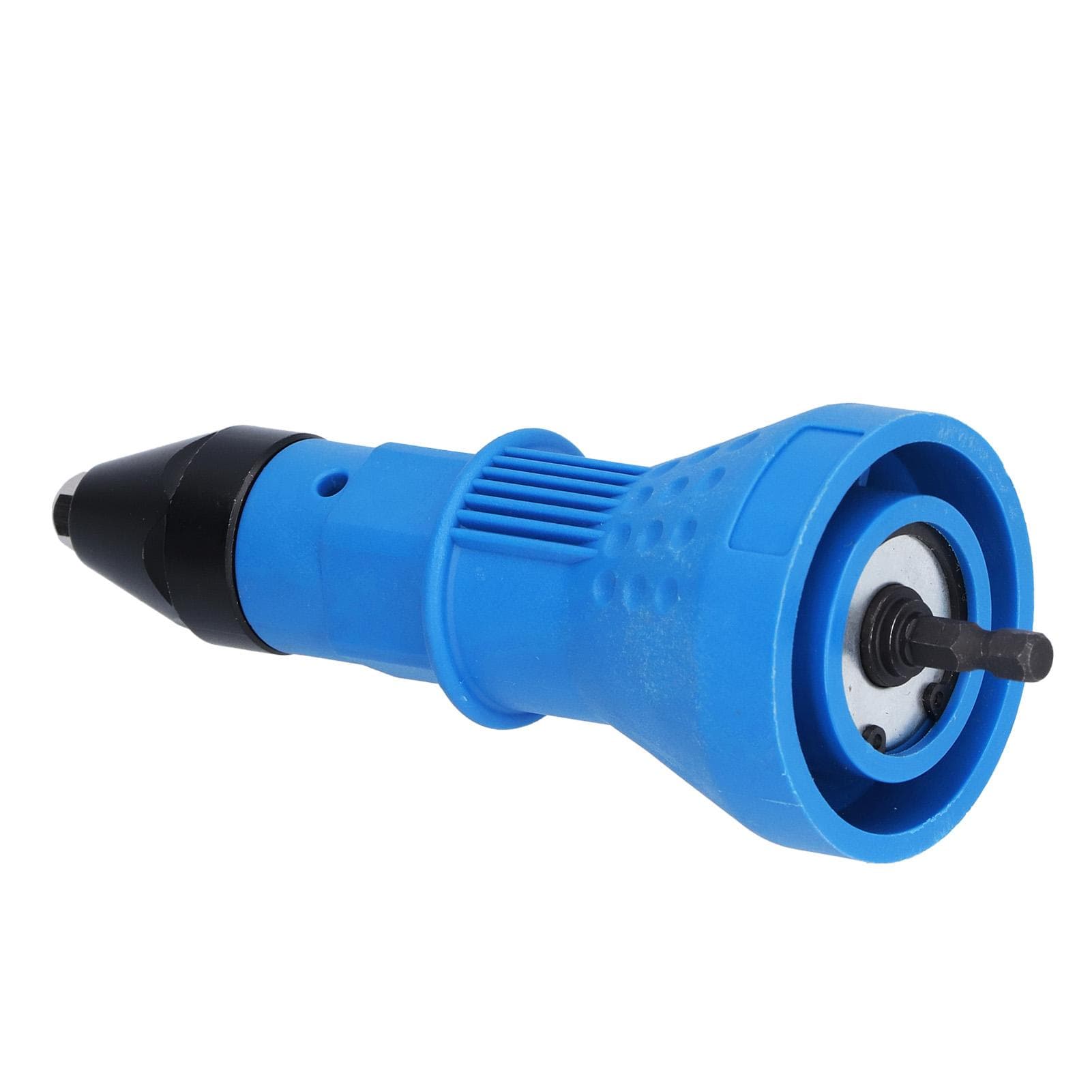 Rivet Drill Adapter Ergonomic Electric Riveting Drilling Insert Nut Tool with Hex Wrenches Nozzles