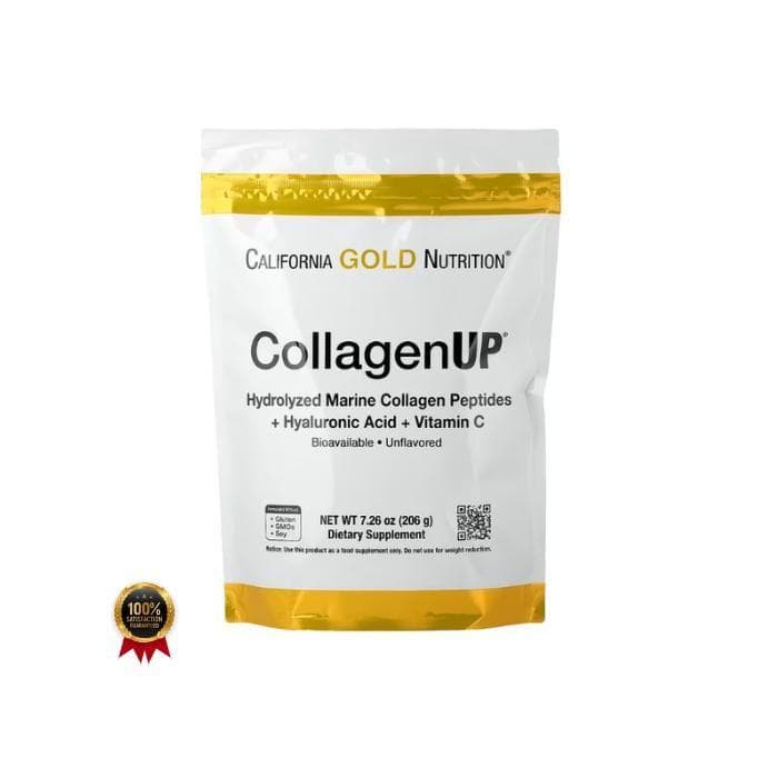 Natural anti-wrinkle care - California Gold Nutrition - Marine Collagen - Hyaluronic Acid - 206g - No colorants