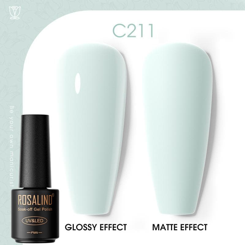 ROSALIND Nail Gel Polish Semi Permanent Varnish Hybrid UV Gel Polish Soak Off Nail Art Gel Top Base Coat Matt Top For Manicure Nail Art RA-C211