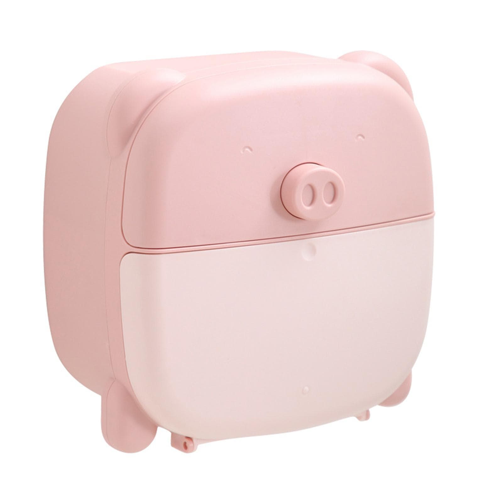 Wall Mounted Tissue Box Cartoon Large Space Cute Lovely Tissue Paper Holder Case for Bathroom Pink