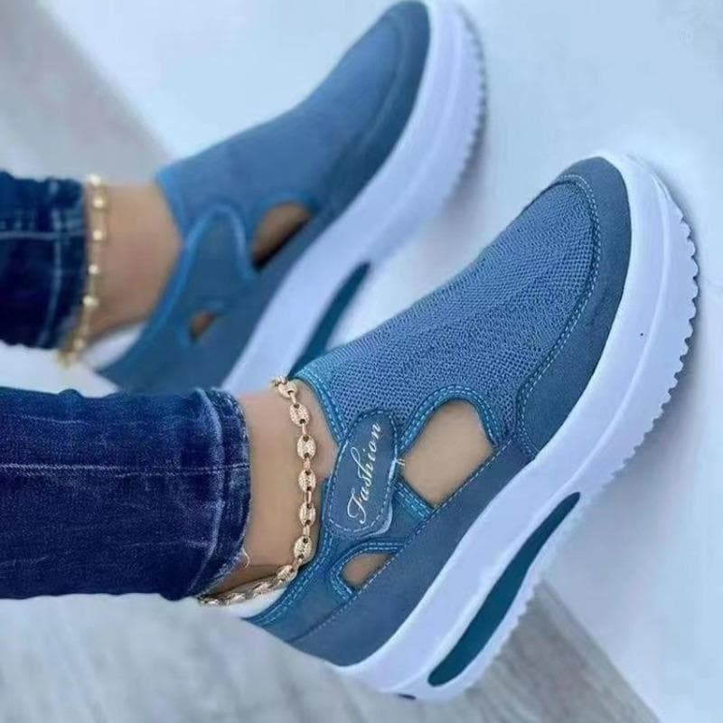 Designer Brand Red Blue Women's Sneakers High Quality Tennis Women's Canvas Casual Shoes Women's Thick Sole Hollow Sneakers 43