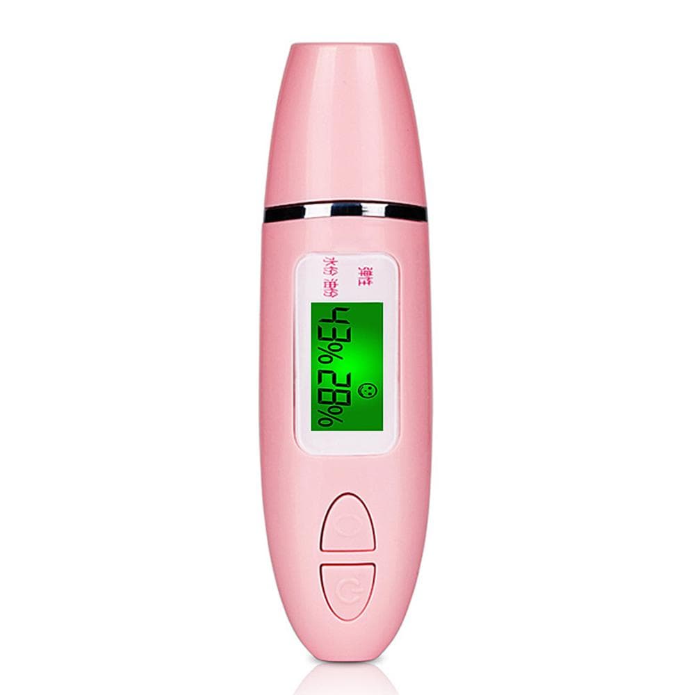 Digital Skin Detector Pen with LCD Screen Portable Skin Analyzer Water Oil Tester Moisture Analysis Machine pink