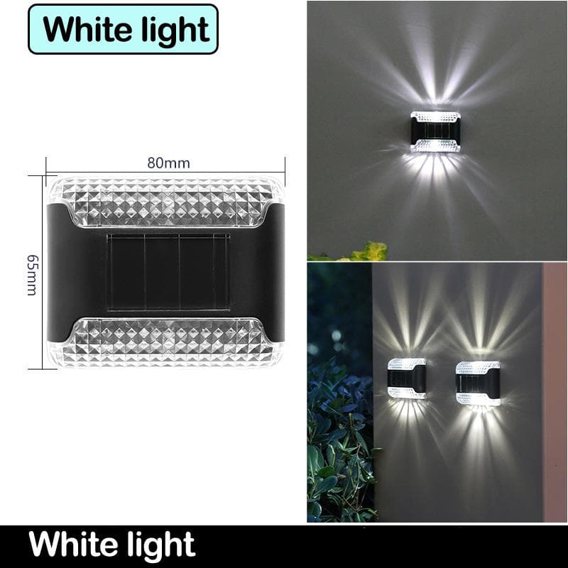 LED Solar Wall Lamp Sunlight Outdoor Lighting Courtyard Street Light Yard Balcony Decoration Lamp white