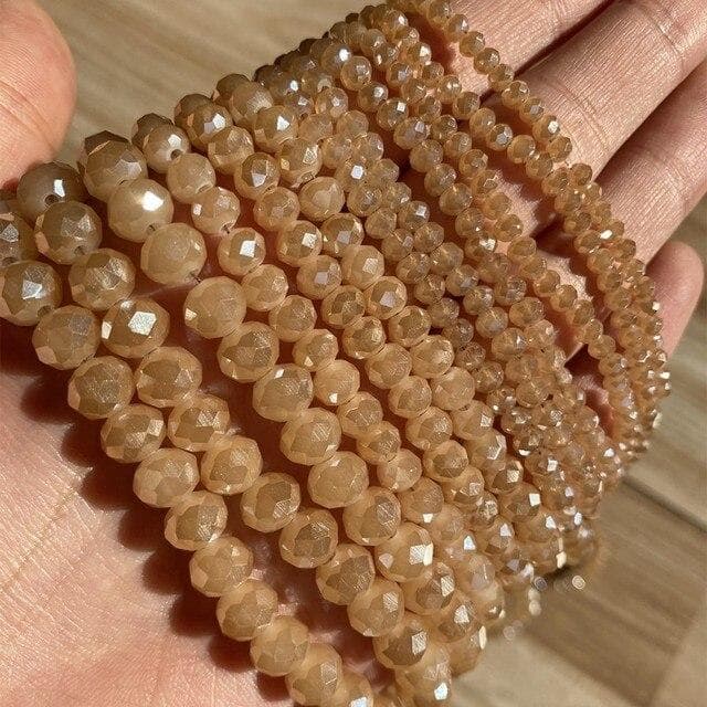 3/4/6/8mm Faceted Round Austria Crystal Beads Shiny Glass Rondelle Spacer Beads for Needlework Jewelry Making Diy Bracelet 15'' 3mm 135-138pcs Beads