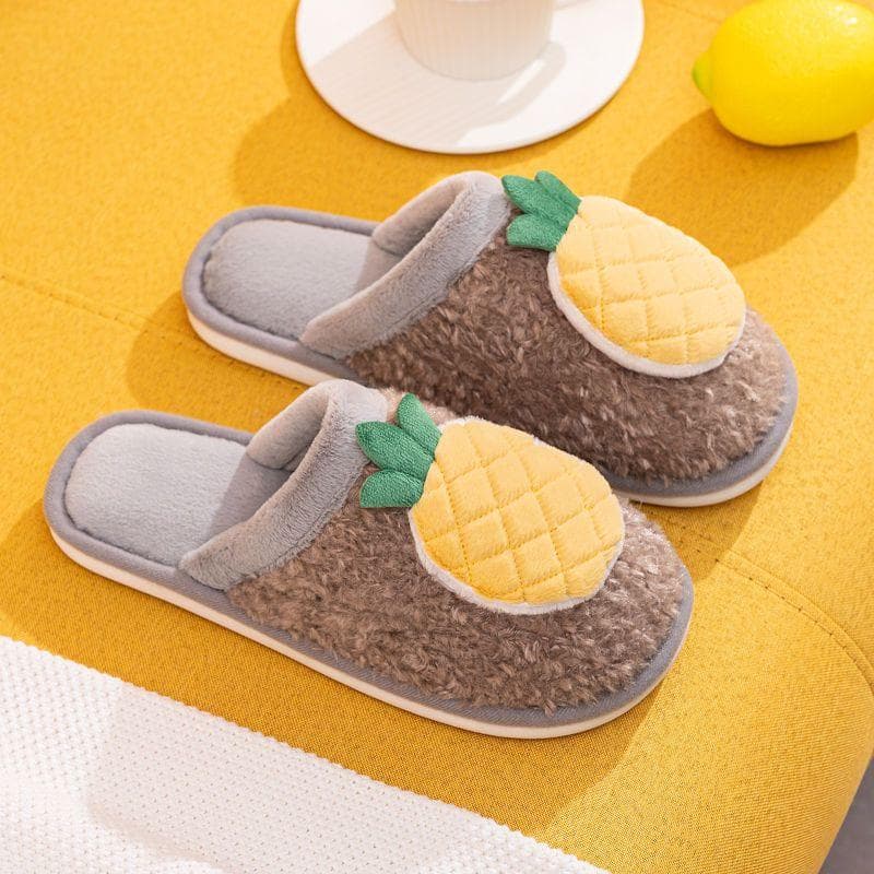 Cotton Slippers for Women In Winter Indoor Home Household Use Plush Thick Sole Anti Slip Cartoon Winter Slippers for Men 44-45