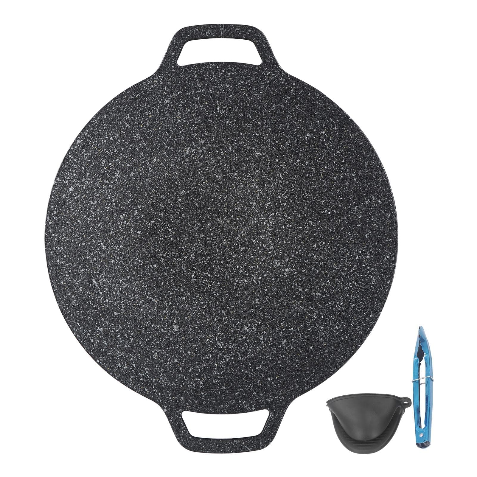 Korean BBQ Grill Pan Round High Thermal Conductivity Easy to Clean Barbecue Griddle for Indoor 30cm/11.8in