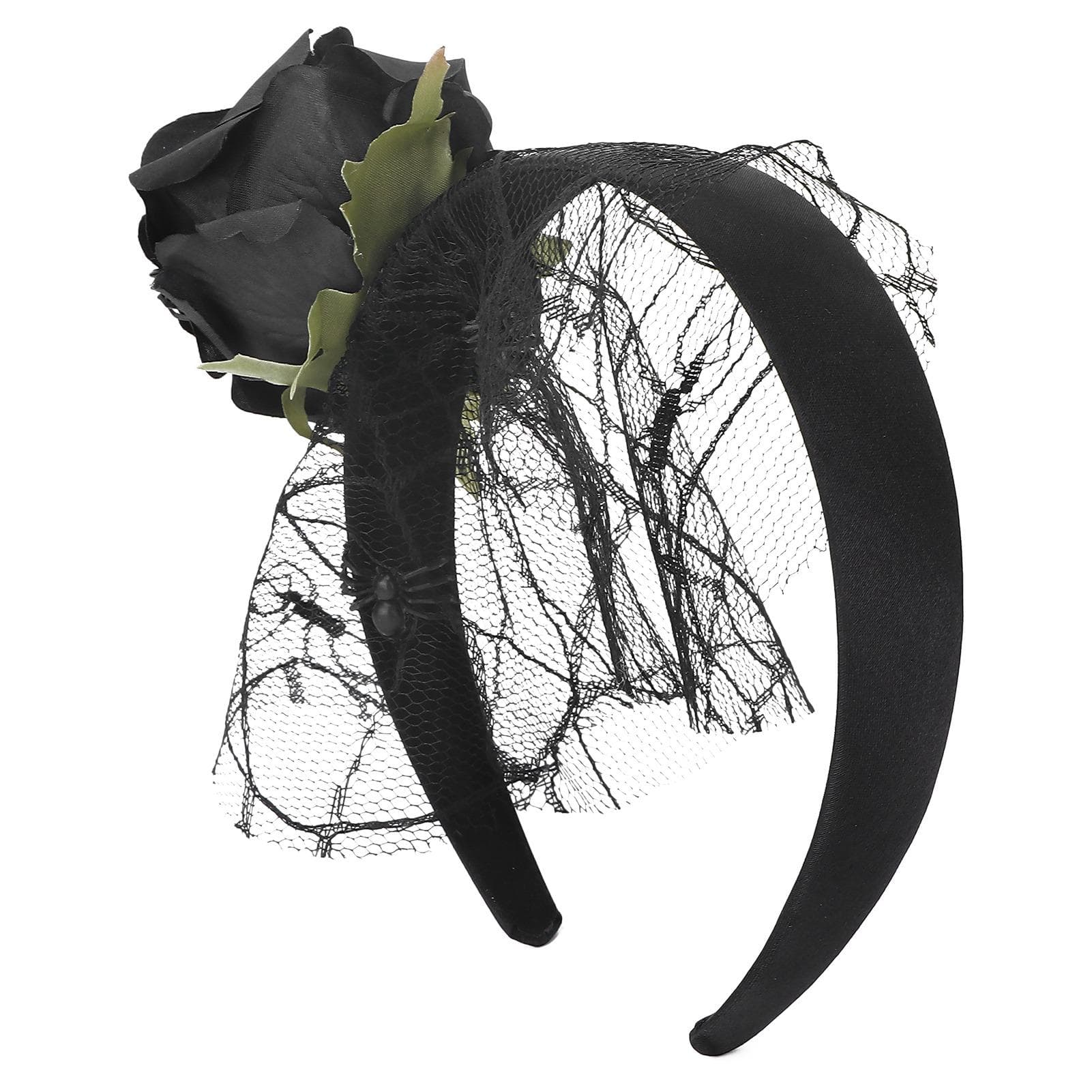 Artificial Rose Headband Gauze Girls Exquisite Hair Band Costume Accessories for Halloween Cosplay
