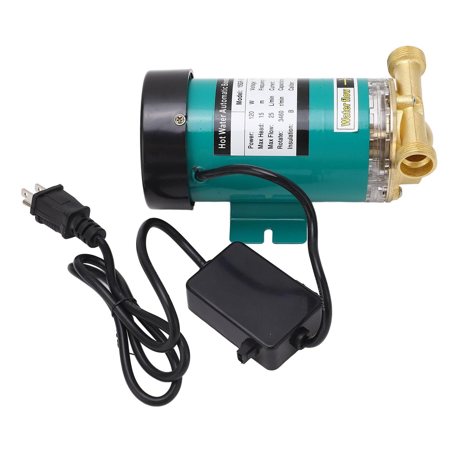 120W Automatic Water Pressure Booster Pump 25Lmin 15m Head 1in Outlet Shower Booster Pump for
