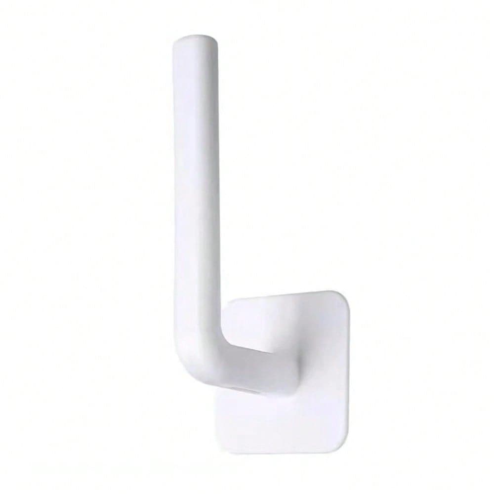 Home Multifunctional Hook Kitchen Pot Lid Cup Paper Towel Roll Hanging Rack Wall Free Punch L-Shaped Large Storage Hook 1PC white