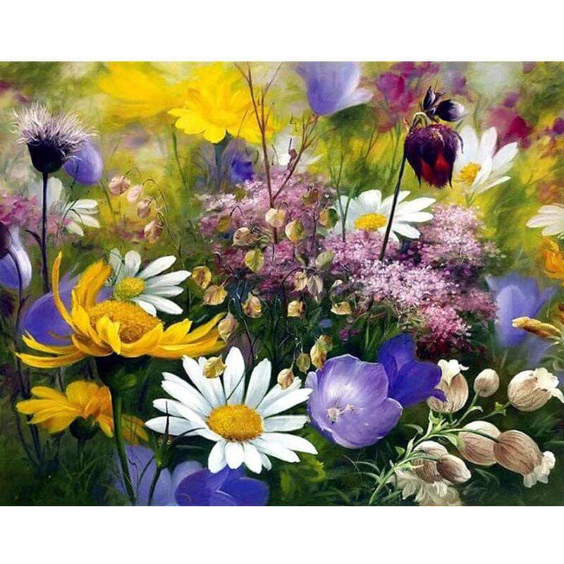 Diamond Embroidery Store purple Daisy diamond Painting Cross Stitch Full Round Drill 20X30CM